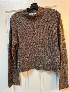 Michael Stars Brown Marled Mockneck Sweater